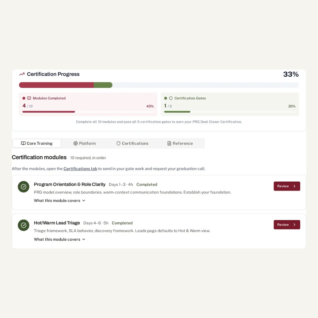 Training progress in LandConnect